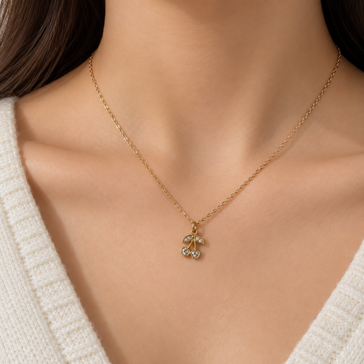 Cherry stone necklace