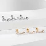 leaf stone studs