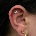 Silver 3 leaf studs
