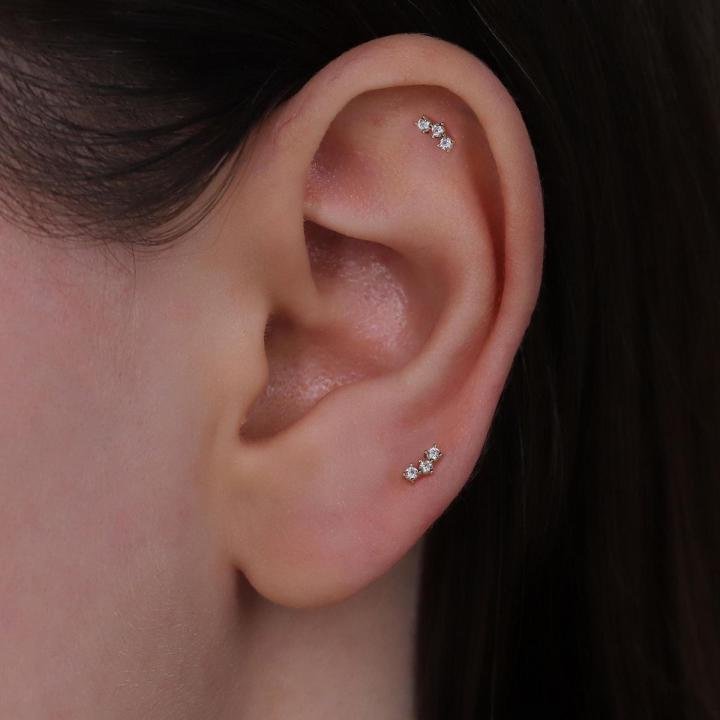 Silver helix studs