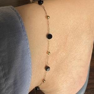 Black pearl anklet