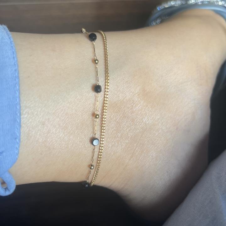 black dual link anklet