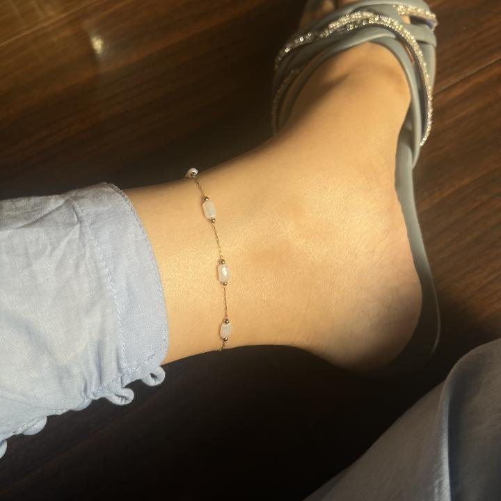 Saqure beads anklet